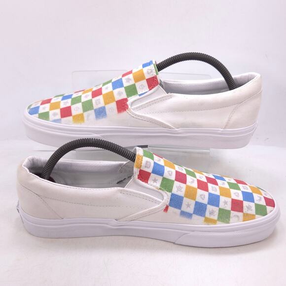 Vans Off The Wall Slip On Athletic Sneaker Shoe Mens Size 10 500714 Multi White - Picture 5 of 9